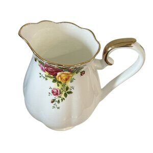 Royal Albert Old Country Roses Bone China Pitcher With Gold Trim Floral Design M